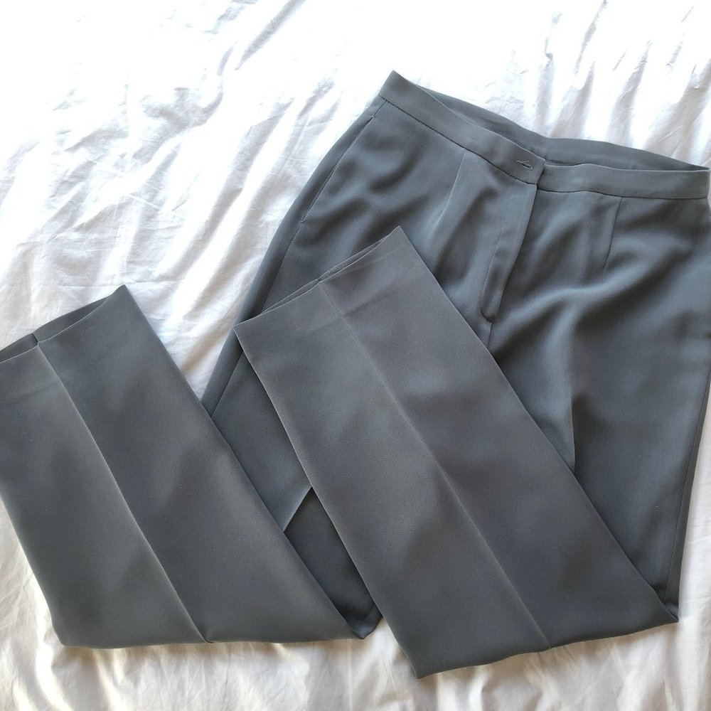 Kasper Petite Grey Lined Trousers / Dress Pants